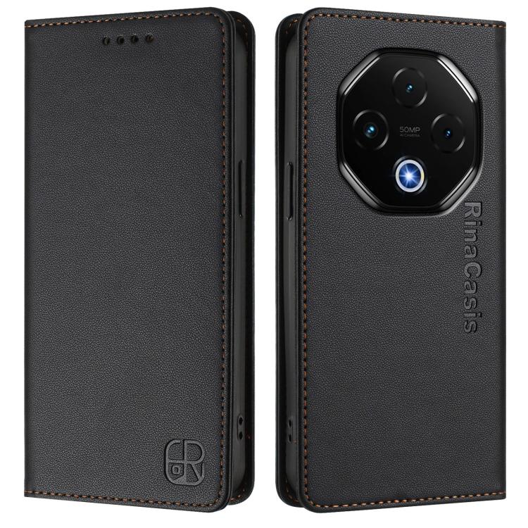For UMIDIGI G100 Pro RC01 Dual-Folded Magnetic Suction RFID Leather Phone Case