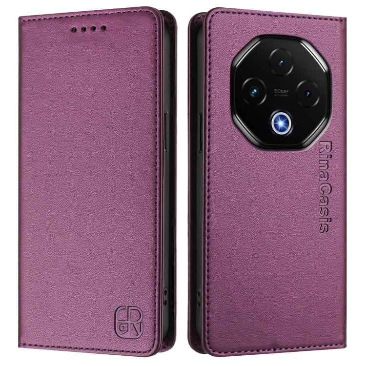 For UMIDIGI G100 Pro RC01 Dual-Folded Magnetic Suction RFID Leather Phone Case