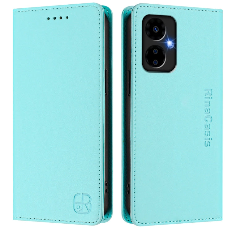For Boost Mobile Celero 5G 2024 / 3 5G RC01 Dual-Folded Magnetic Suction RFID Leather Phone Case