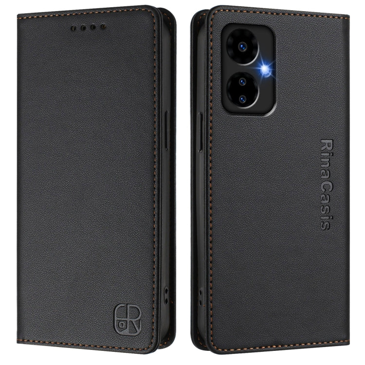 For Boost Mobile Celero 5G 2024 / 3 5G RC01 Dual-Folded Magnetic Suction RFID Leather Phone Case