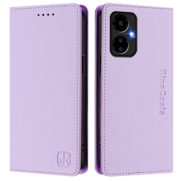 For Boost Mobile Celero 5G 2024 / 3 5G RC01 Dual-Folded Magnetic Suction RFID Leather Phone Case
