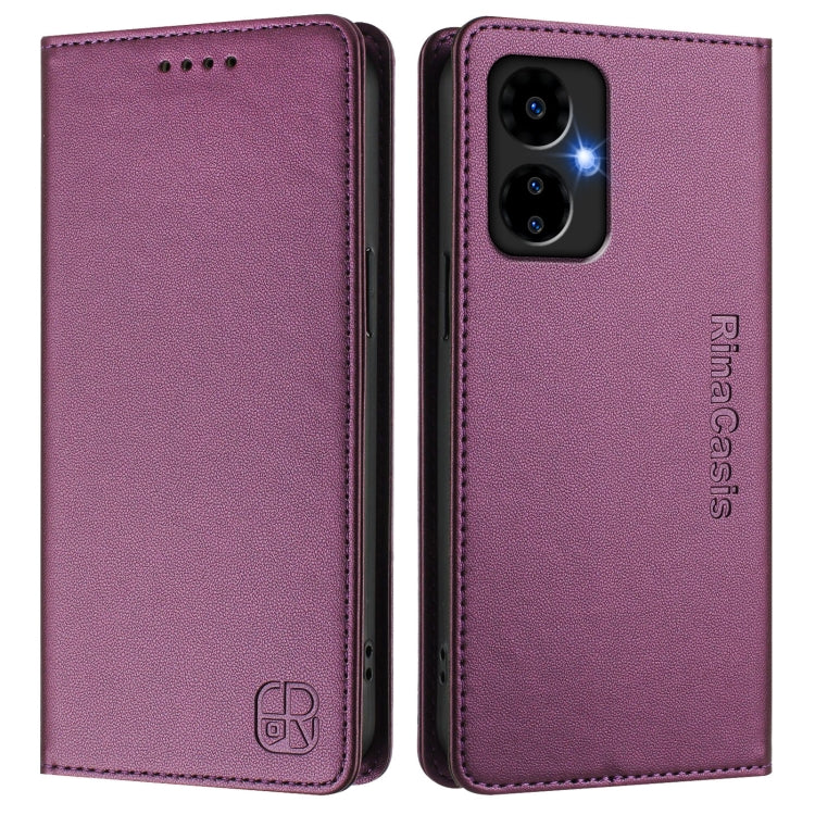 For Boost Mobile Celero 5G 2024 / 3 5G RC01 Dual-Folded Magnetic Suction RFID Leather Phone Case
