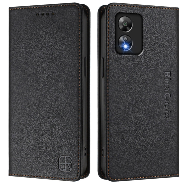 For Boost Mobile Celero 5G SC / SN339D RC01 Dual-Folded Magnetic Suction RFID Leather Phone Case