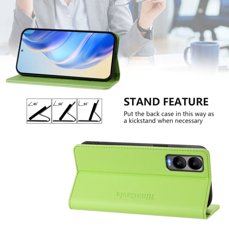 For Cricket Debut S3 RC01 Dual-Folded Magnetic Suction RFID Leather Phone Case
