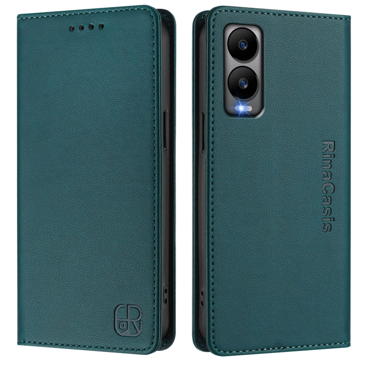 For Cricket Debut S3 RC01 Dual-Folded Magnetic Suction RFID Leather Phone Case