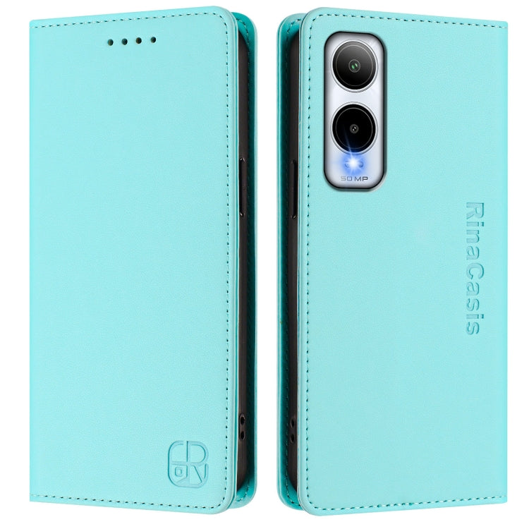 For Cricket Icon 6 RC01 Dual-Folded Magnetic Suction RFID Leather Phone Case