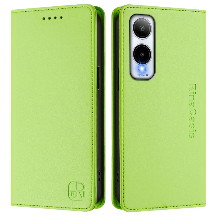 For Cricket Icon 6 RC01 Dual-Folded Magnetic Suction RFID Leather Phone Case