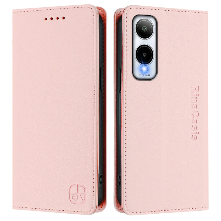 For Cricket Icon 6 RC01 Dual-Folded Magnetic Suction RFID Leather Phone Case