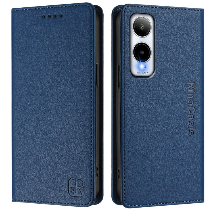 For Cricket Icon 6 RC01 Dual-Folded Magnetic Suction RFID Leather Phone Case