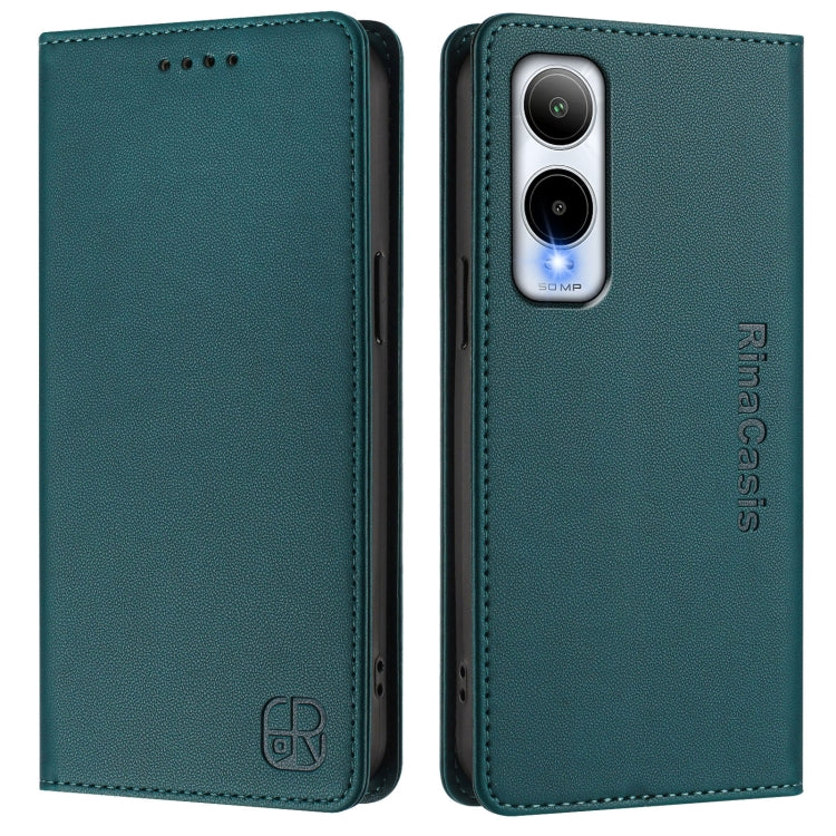 For Cricket Icon 6 RC01 Dual-Folded Magnetic Suction RFID Leather Phone Case