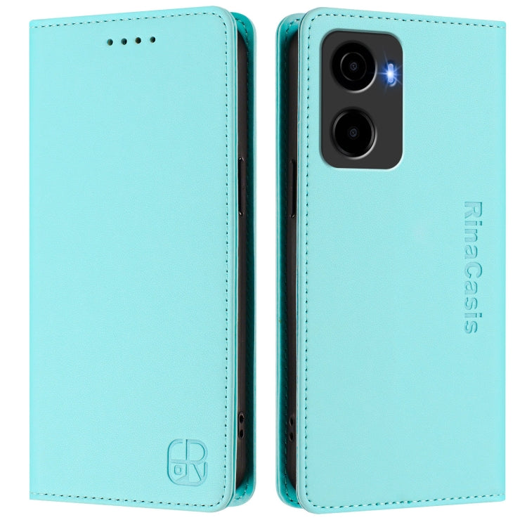For Cricket Magic 2 / AT&T Propel 2 5G RC01 Dual-Folded Magnetic Suction RFID Leather Phone Case