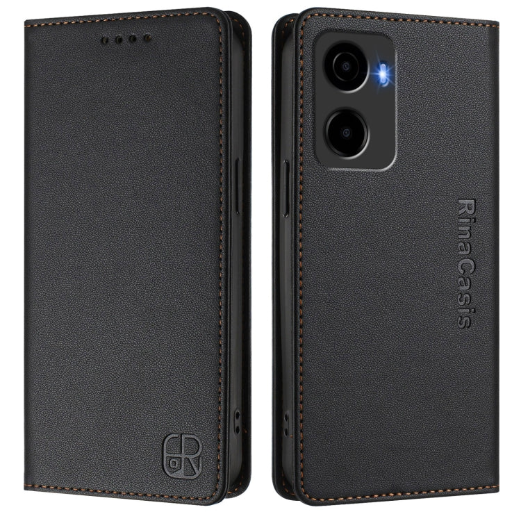For Cricket Magic 2 / AT&T Propel 2 5G RC01 Dual-Folded Magnetic Suction RFID Leather Phone Case