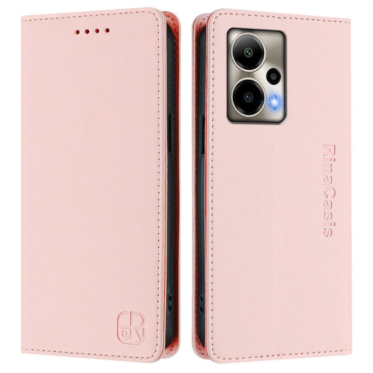 For Cricket Outlast 5G 2024 RC01 Dual-Folded Magnetic Suction RFID Leather Phone Case