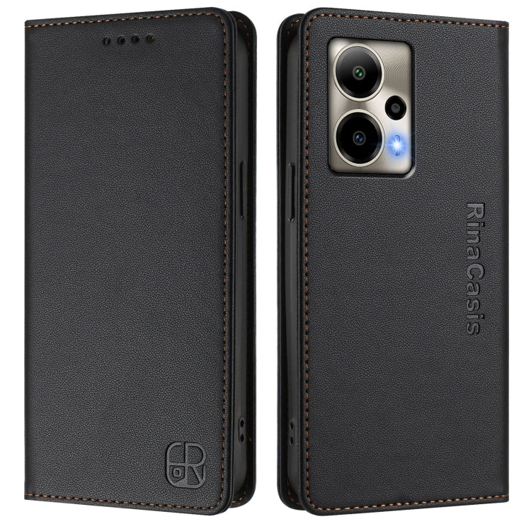 For Cricket Outlast 5G 2024 RC01 Dual-Folded Magnetic Suction RFID Leather Phone Case