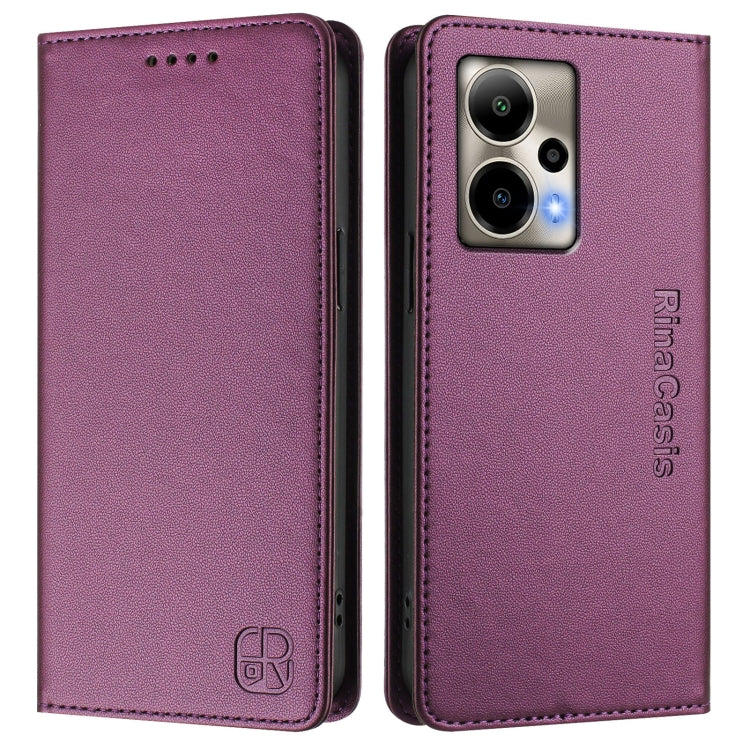 For Cricket Outlast 5G 2024 RC01 Dual-Folded Magnetic Suction RFID Leather Phone Case