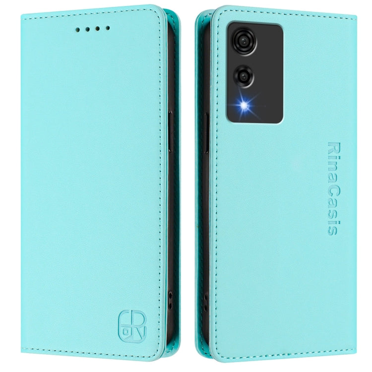 For Cubot A10 RC01 Dual-Folded Magnetic Suction RFID Leather Phone Case