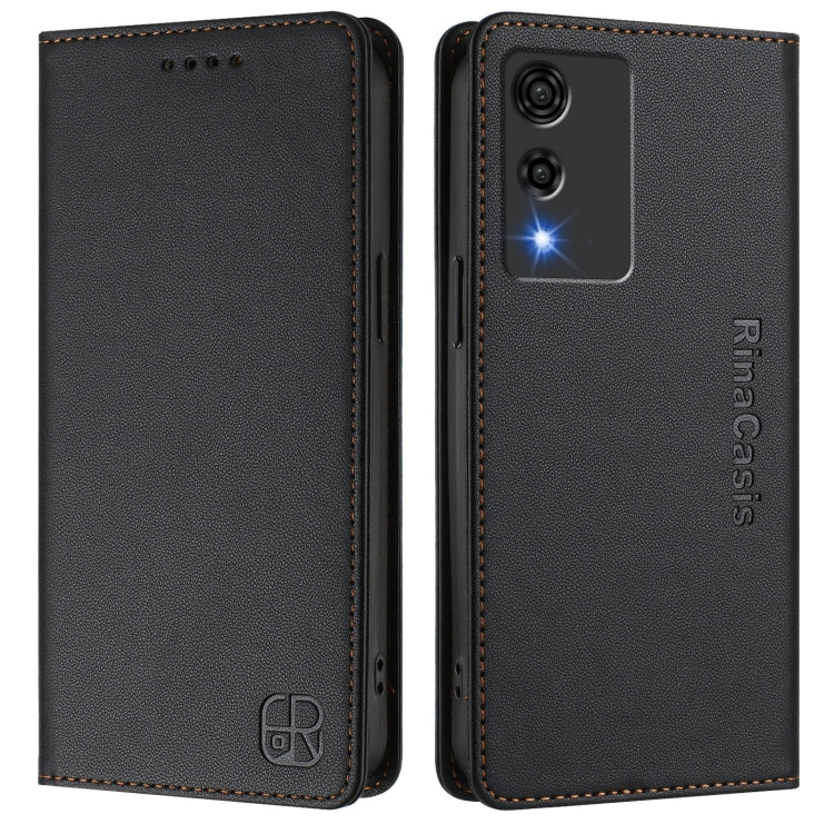 For Cubot A10 RC01 Dual-Folded Magnetic Suction RFID Leather Phone Case