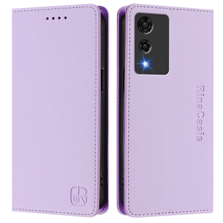 For Cubot A10 RC01 Dual-Folded Magnetic Suction RFID Leather Phone Case