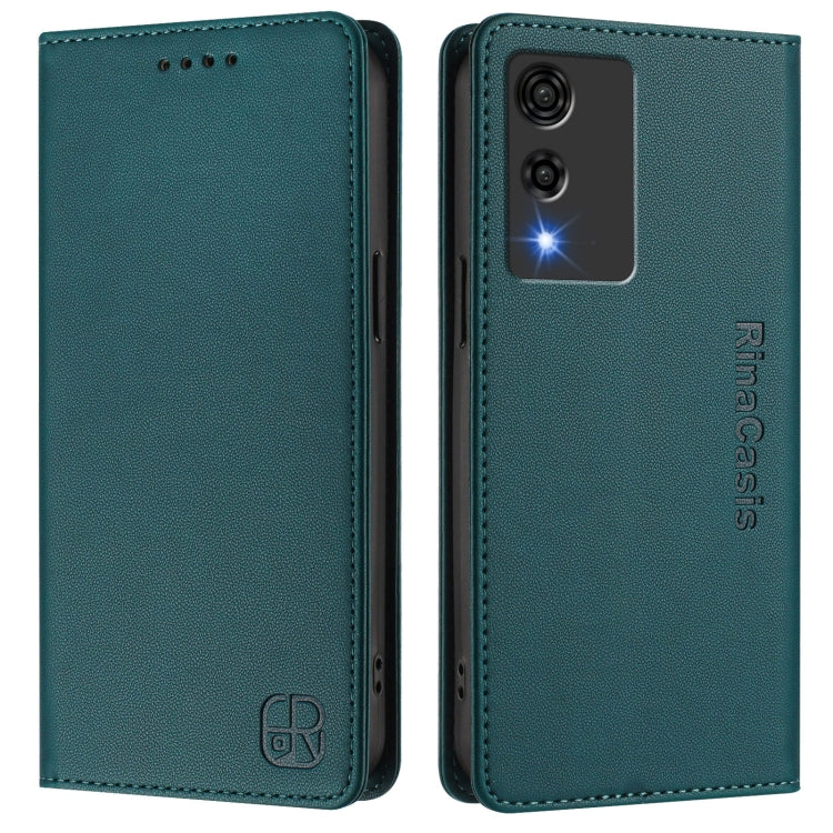 For Cubot A10 RC01 Dual-Folded Magnetic Suction RFID Leather Phone Case