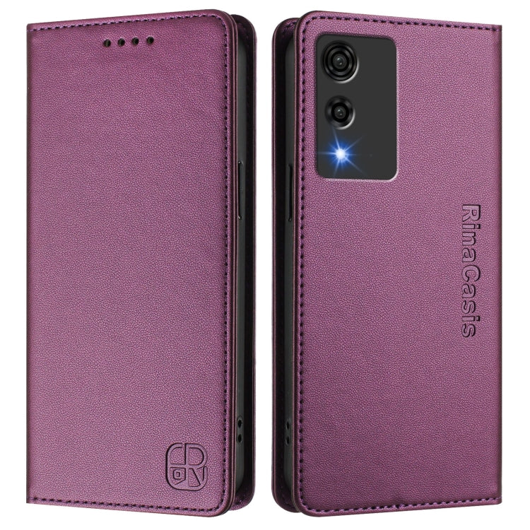 For Cubot A10 RC01 Dual-Folded Magnetic Suction RFID Leather Phone Case