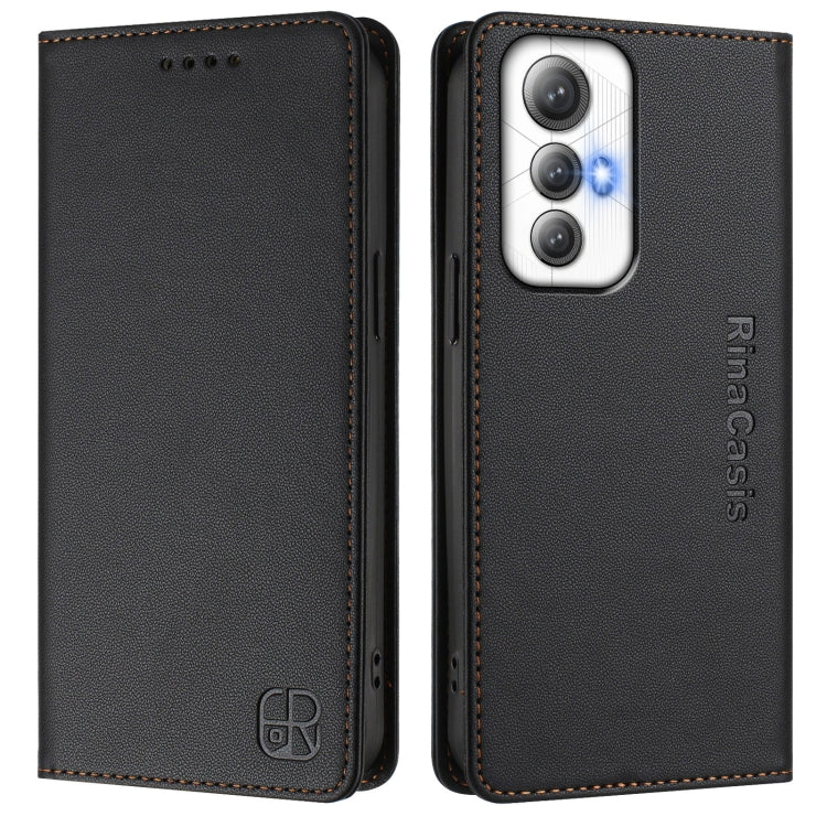 For Cubot Max 5 RC01 Dual-Folded Magnetic Suction RFID Leather Phone Case