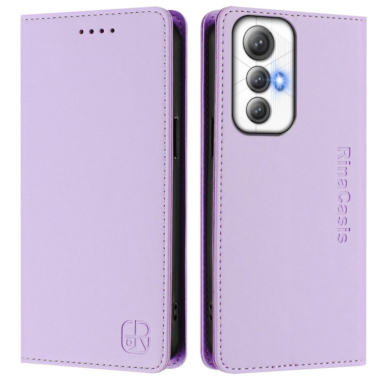 For Cubot Max 5 RC01 Dual-Folded Magnetic Suction RFID Leather Phone Case