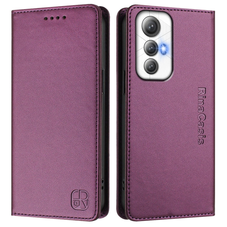 For Cubot Max 5 RC01 Dual-Folded Magnetic Suction RFID Leather Phone Case