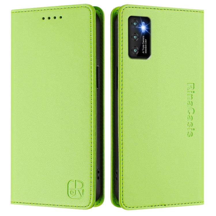 For Cubot P50 RC01 Dual-Folded Magnetic Suction RFID Leather Phone Case
