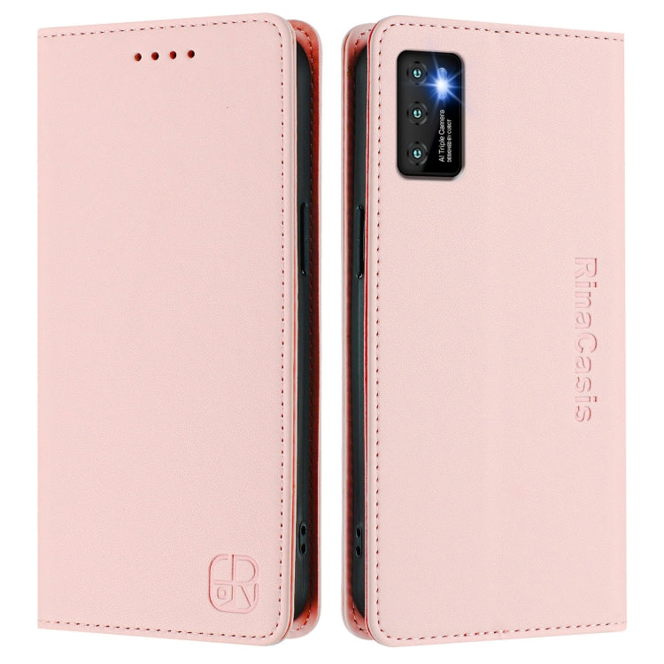 For Cubot P50 RC01 Dual-Folded Magnetic Suction RFID Leather Phone Case