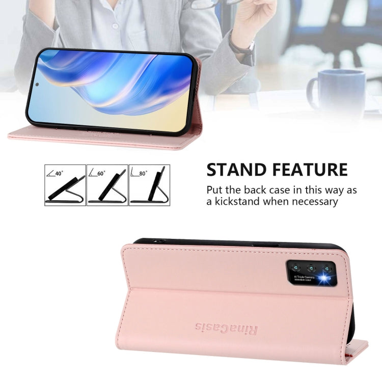 For Cubot P50 RC01 Dual-Folded Magnetic Suction RFID Leather Phone Case