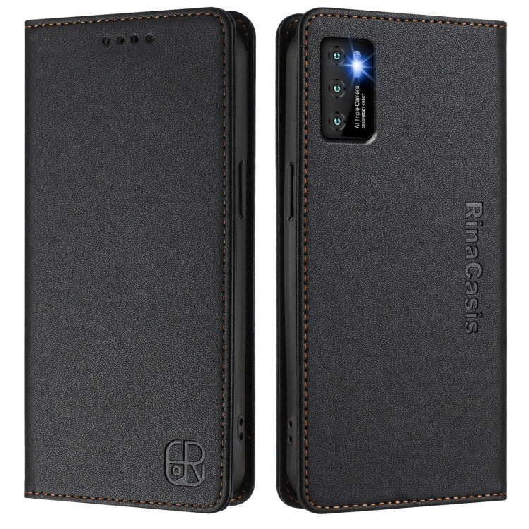 For Cubot P50 RC01 Dual-Folded Magnetic Suction RFID Leather Phone Case