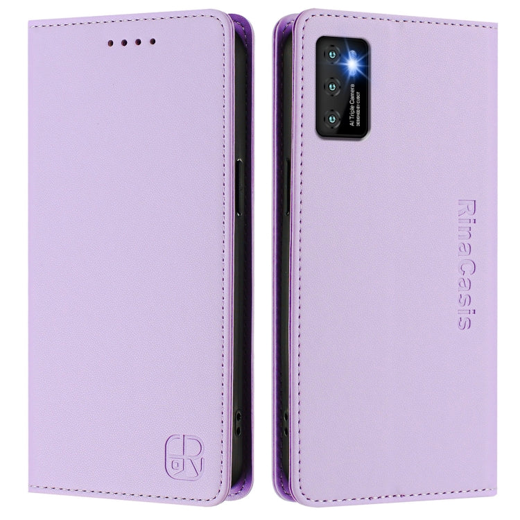 For Cubot P50 RC01 Dual-Folded Magnetic Suction RFID Leather Phone Case