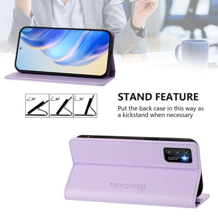For Cubot P50 RC01 Dual-Folded Magnetic Suction RFID Leather Phone Case
