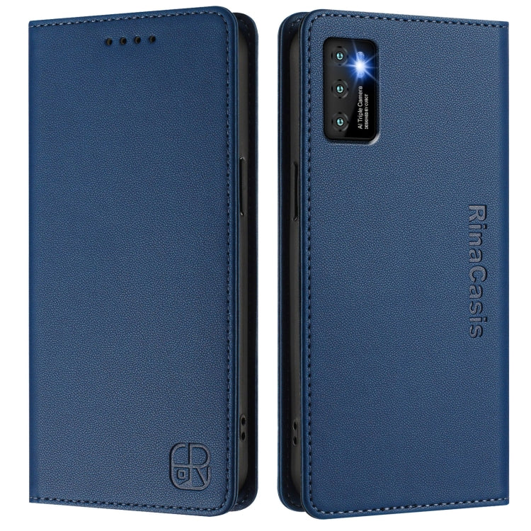 For Cubot P50 RC01 Dual-Folded Magnetic Suction RFID Leather Phone Case