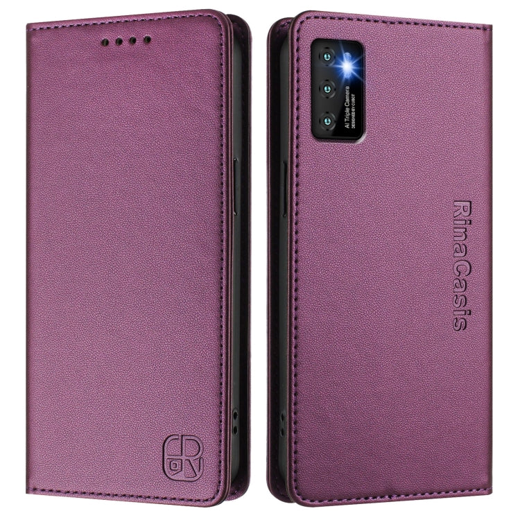 For Cubot P50 RC01 Dual-Folded Magnetic Suction RFID Leather Phone Case