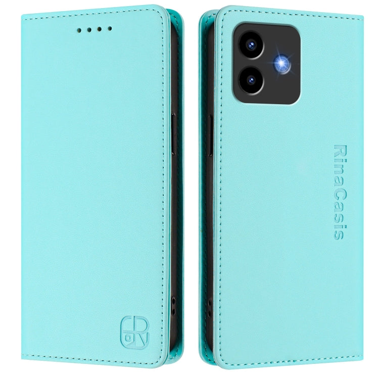For Cubot Note 40 RC01 Dual-Folded Magnetic Suction RFID Leather Phone Case