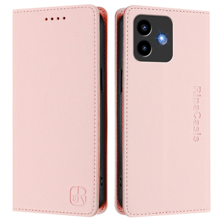 For Cubot Note 40 RC01 Dual-Folded Magnetic Suction RFID Leather Phone Case