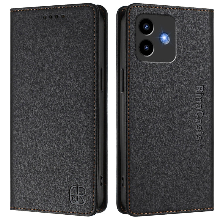 For Cubot Note 40 RC01 Dual-Folded Magnetic Suction RFID Leather Phone Case