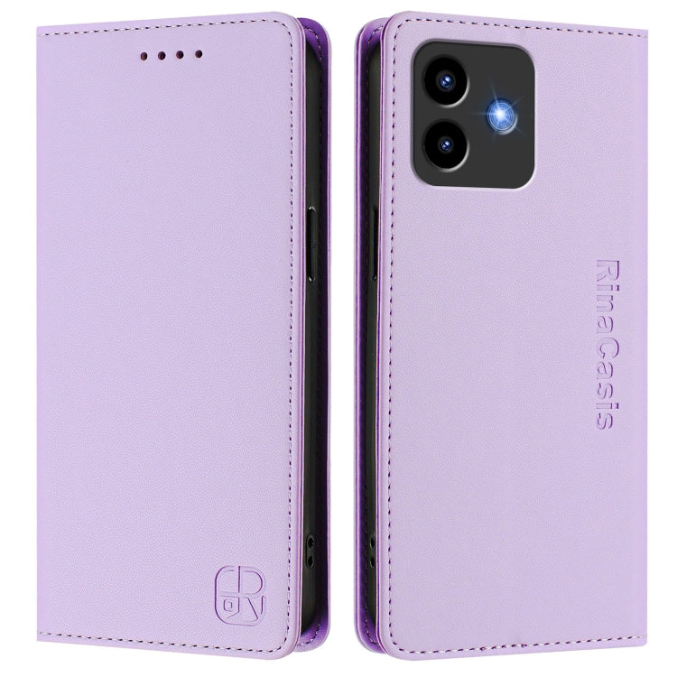 For Cubot Note 40 RC01 Dual-Folded Magnetic Suction RFID Leather Phone Case