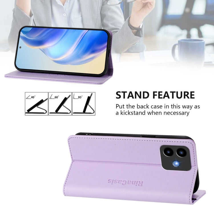 For Cubot Note 40 RC01 Dual-Folded Magnetic Suction RFID Leather Phone Case
