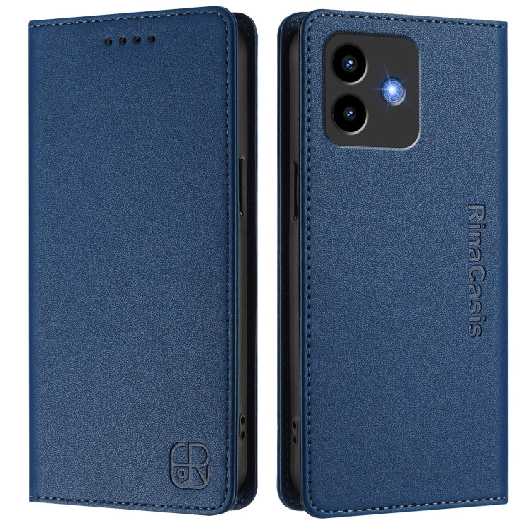 For Cubot Note 40 RC01 Dual-Folded Magnetic Suction RFID Leather Phone Case