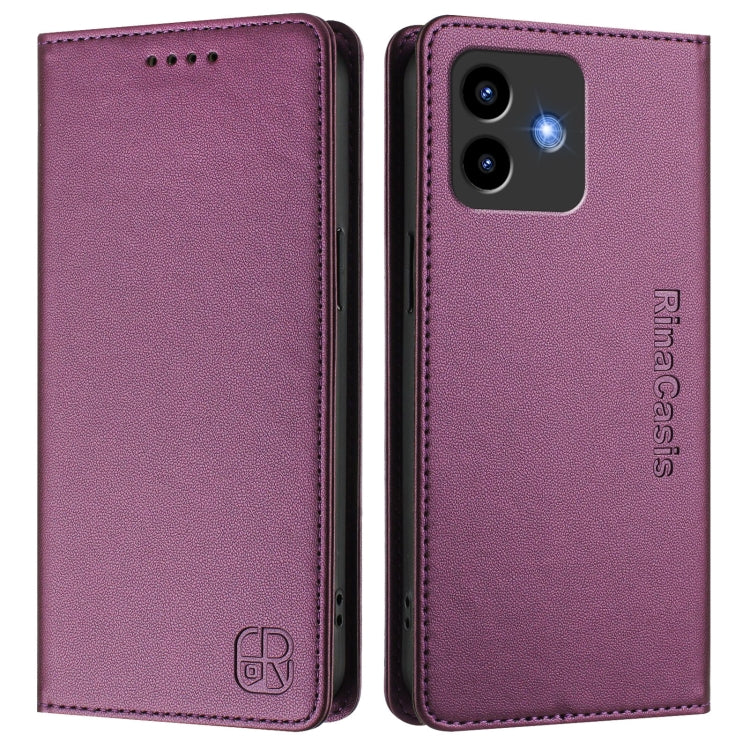 For Cubot Note 40 RC01 Dual-Folded Magnetic Suction RFID Leather Phone Case