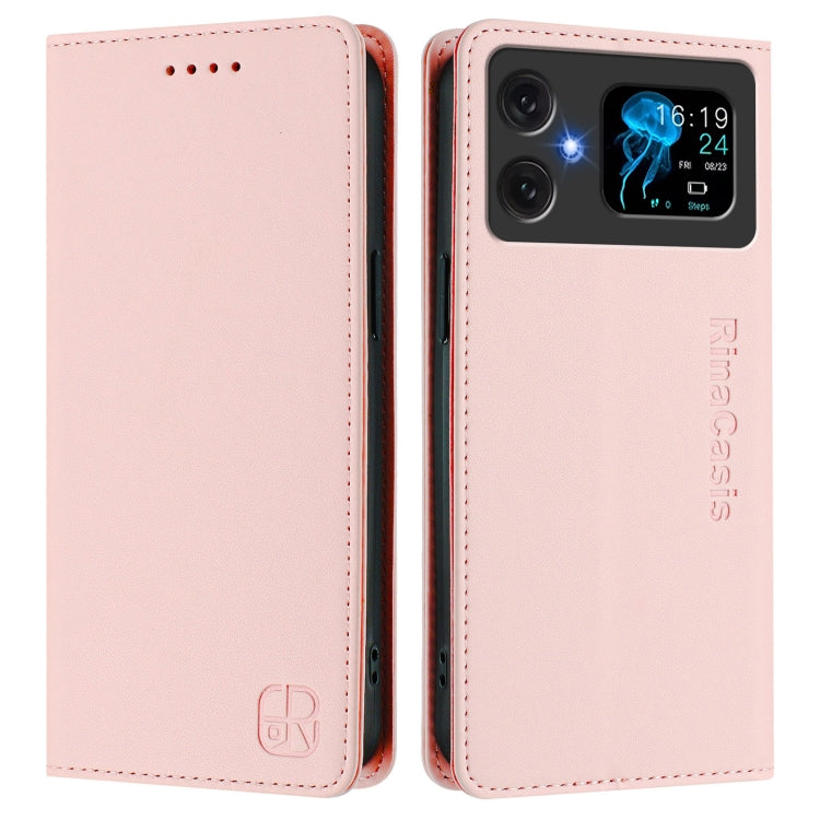 For Cubot A20 RC01 Dual-Folded Magnetic Suction RFID Leather Phone Case