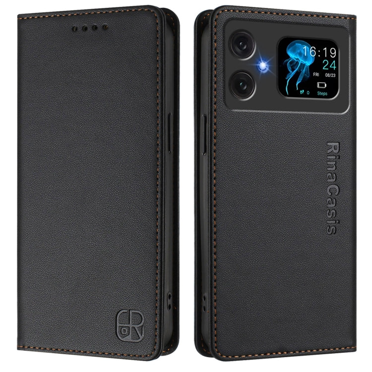 For Cubot A20 RC01 Dual-Folded Magnetic Suction RFID Leather Phone Case