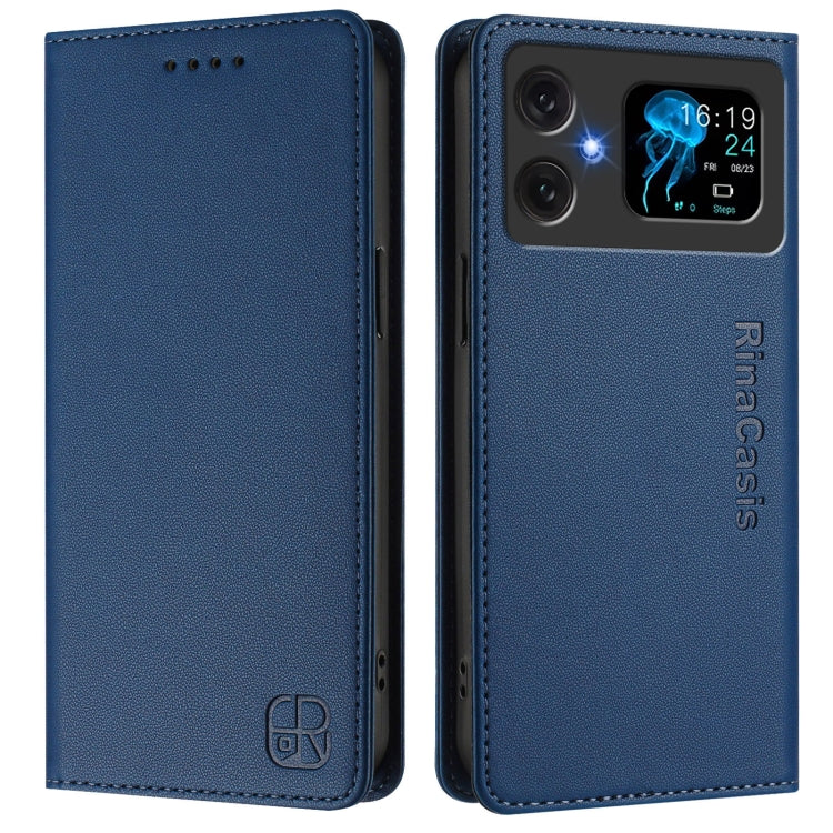 For Cubot A20 RC01 Dual-Folded Magnetic Suction RFID Leather Phone Case