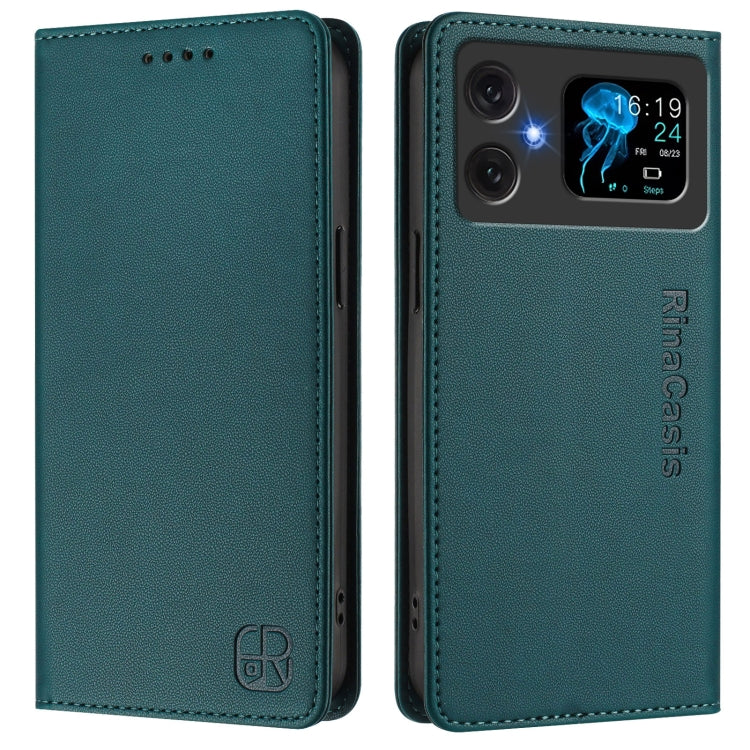 For Cubot A20 RC01 Dual-Folded Magnetic Suction RFID Leather Phone Case
