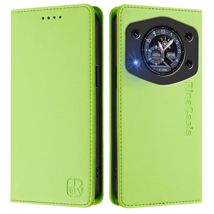 For Cubot A30 RC01 Dual-Folded Magnetic Suction RFID Leather Phone Case