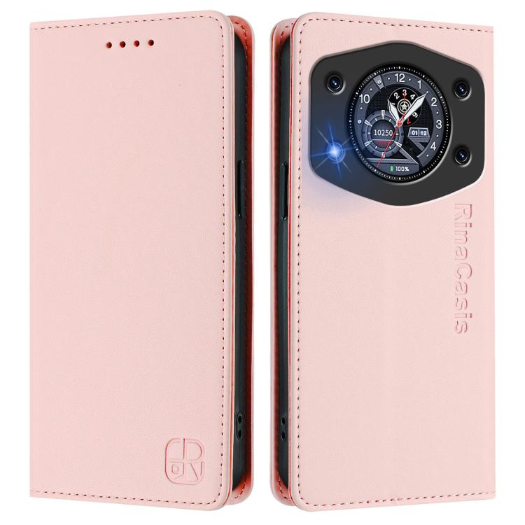 For Cubot A30 RC01 Dual-Folded Magnetic Suction RFID Leather Phone Case