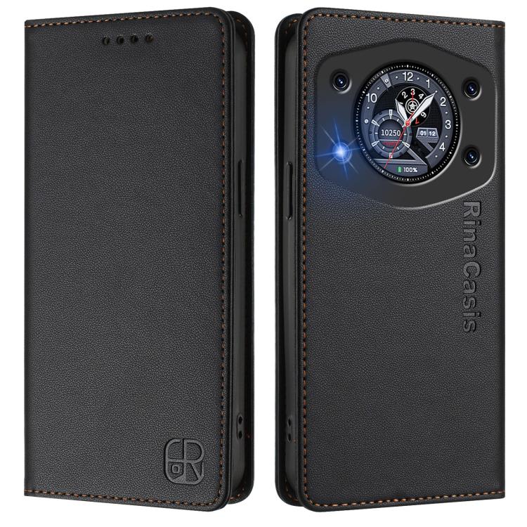 For Cubot A30 RC01 Dual-Folded Magnetic Suction RFID Leather Phone Case
