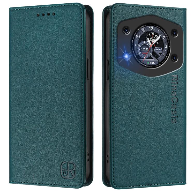 For Cubot A30 RC01 Dual-Folded Magnetic Suction RFID Leather Phone Case
